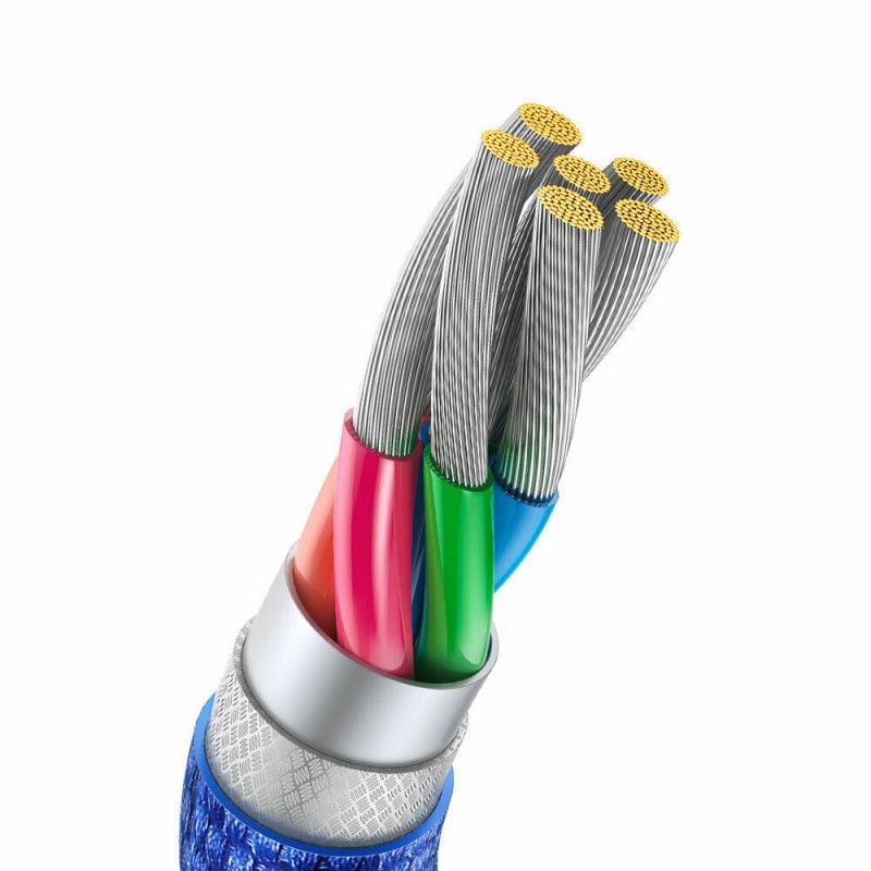 Καλώδιο Φόρτισης Baseus Crystal Shine Cable USB-C male-USB-A male 100W 2m Blue (CAJY000503)