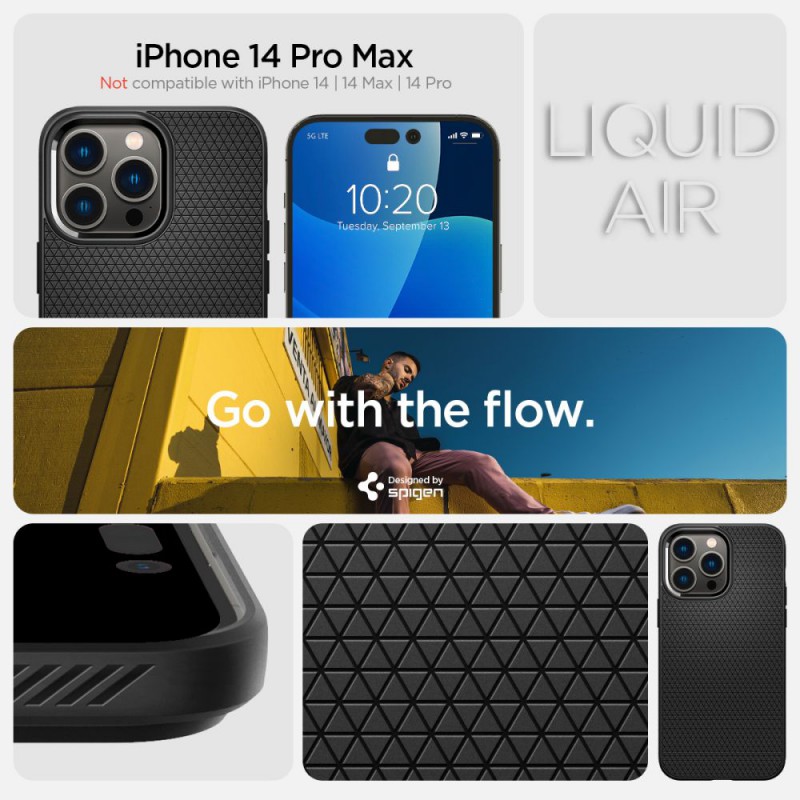 Θήκη Spigen Liquid Air Apple iPhone 14 Pro Max (6.7") Matte Black (ACS04813)