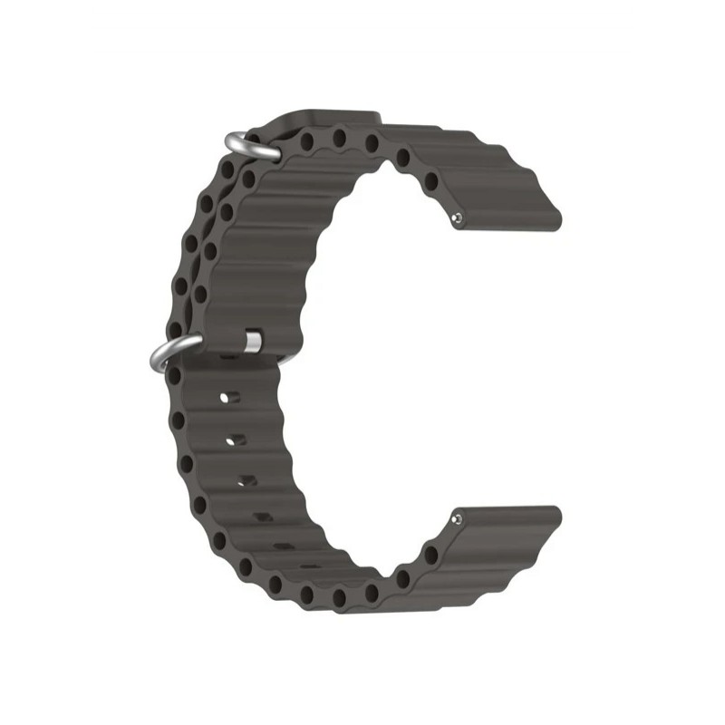 Ανταλλακτικό λουράκι QuickFit Ocean Band για  Samsung Galaxy Watch3(45mm)/Watch(46mm)/Xiaomi Haylou LS05/Amazfit GTR(47mm)/2e(46mm)/Stratos 2/3/Mi Watch(46mm)/Huawei GT/Active/GT 2/Pro/Honor GS Pro/Magic/2(46mm) (22mm) Space Grey