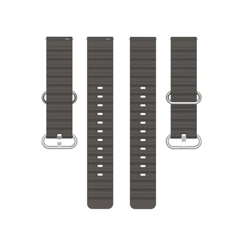 Ανταλλακτικό λουράκι QuickFit Ocean Band για  Samsung Galaxy Watch3(45mm)/Watch(46mm)/Xiaomi Haylou LS05/Amazfit GTR(47mm)/2e(46mm)/Stratos 2/3/Mi Watch(46mm)/Huawei GT/Active/GT 2/Pro/Honor GS Pro/Magic/2(46mm) (22mm) Space Grey