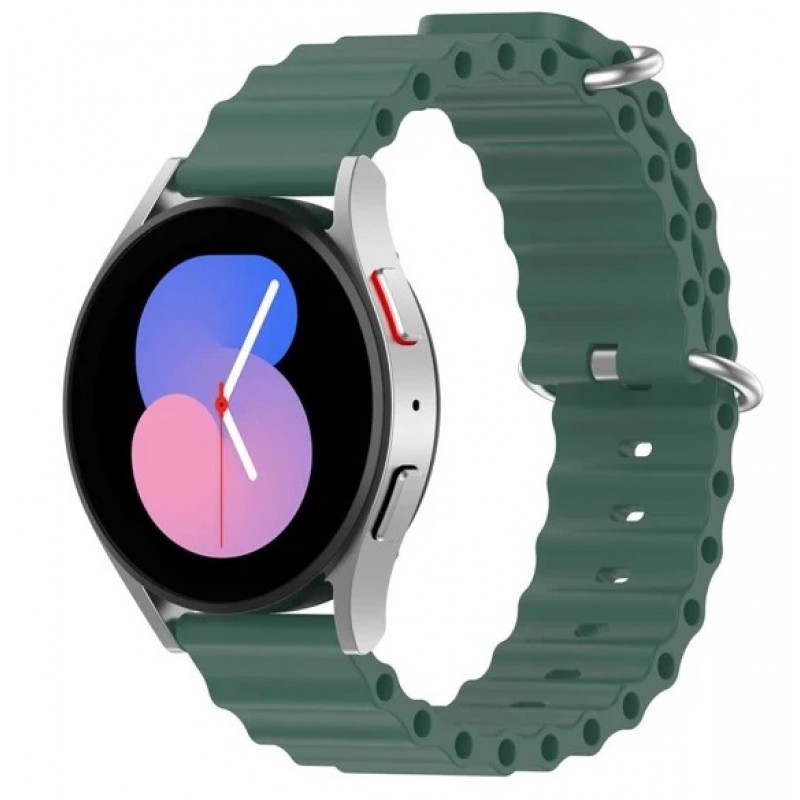Ανταλλακτικό λουράκι QuickFit Ocean Band για Samsung Galaxy Watch5 (40mm & 42mm)/Watch4 (40mm & 44mm)/ Watch4 Classic (42mm & 46mm)/ Watch3(41mm)/Active 2(40/44mm)/Amazfit GTS 3 (43mm)/GTR(42mm) (20mm) Dark Green