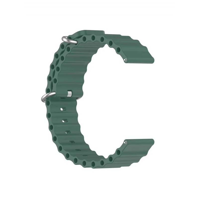 Ανταλλακτικό λουράκι QuickFit Ocean Band για Samsung Galaxy Watch5 (40mm & 42mm)/Watch4 (40mm & 44mm)/ Watch4 Classic (42mm & 46mm)/ Watch3(41mm)/Active 2(40/44mm)/Amazfit GTS 3 (43mm)/GTR(42mm) (20mm) Dark Green