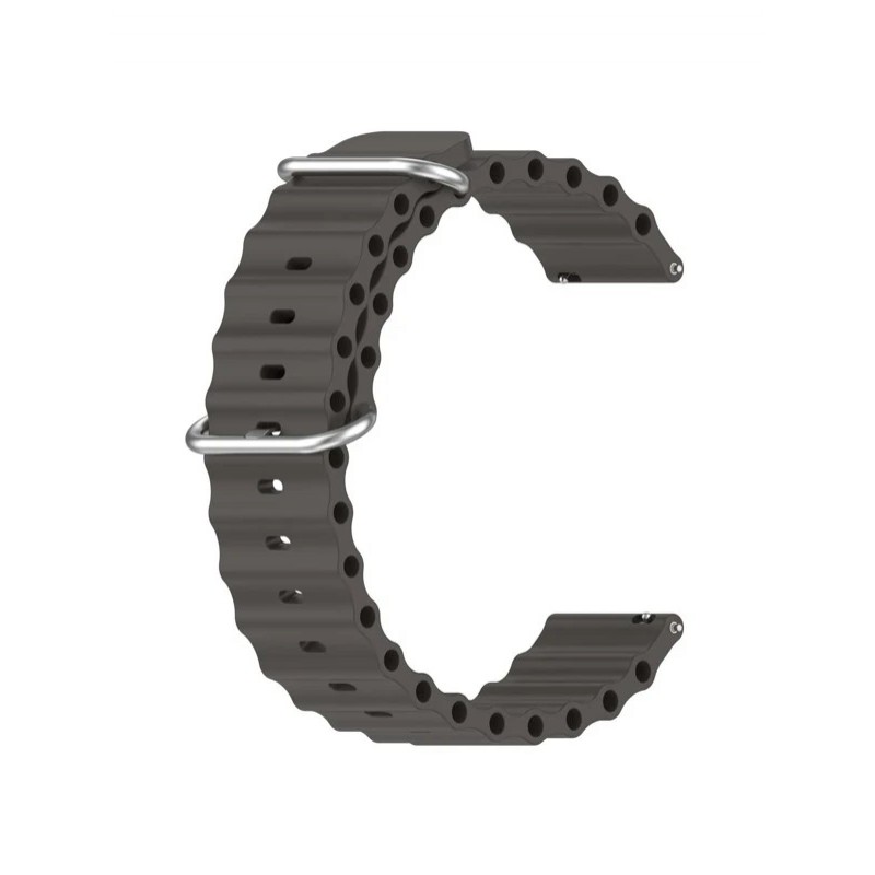 Ανταλλακτικό λουράκι QuickFit Ocean Band για Samsung Galaxy Watch5 (40mm & 42mm)/Watch4 (40mm & 44mm)/ Watch4 Classic (42mm & 46mm)/ Watch3(41mm)/Active 2(40/44mm)/Amazfit GTS 3 (43mm)/GTR(42mm) (20mm) Space Grey