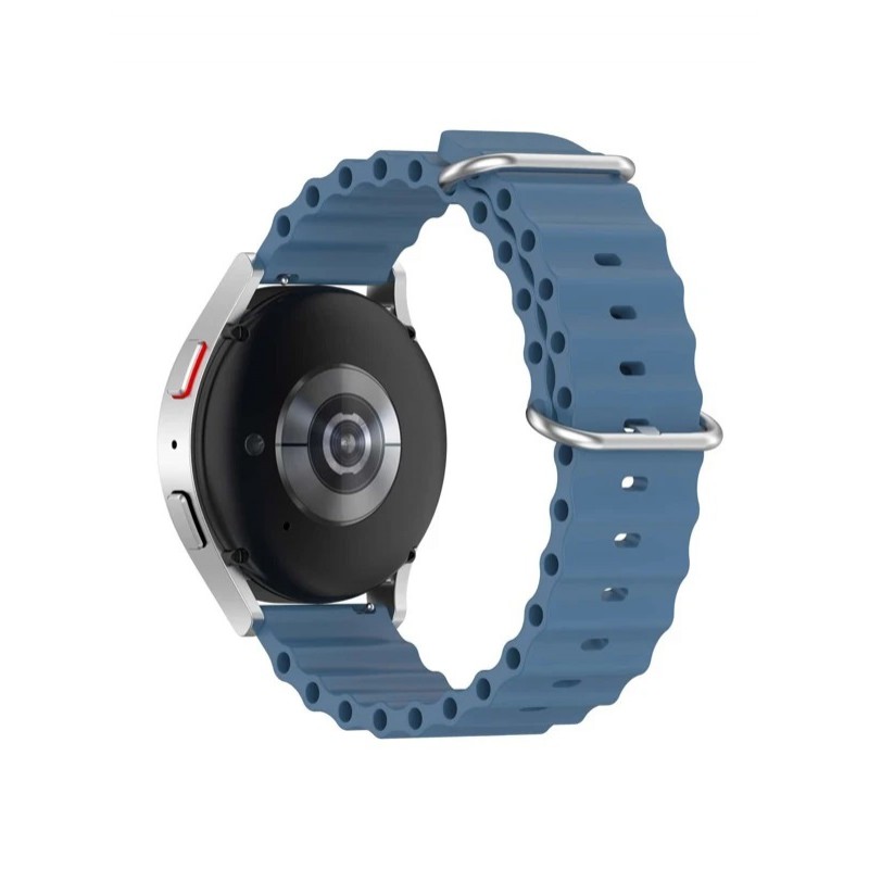 Ανταλλακτικό λουράκι QuickFit Ocean Band για Samsung Galaxy Watch5 (40mm & 42mm)/Watch4 (40mm & 44mm)/ Watch4 Classic (42mm & 46mm)/ Watch3(41mm)/Active 2(40/44mm)/Amazfit GTS 3 (43mm)/GTR(42mm) (20mm) Slate Blue