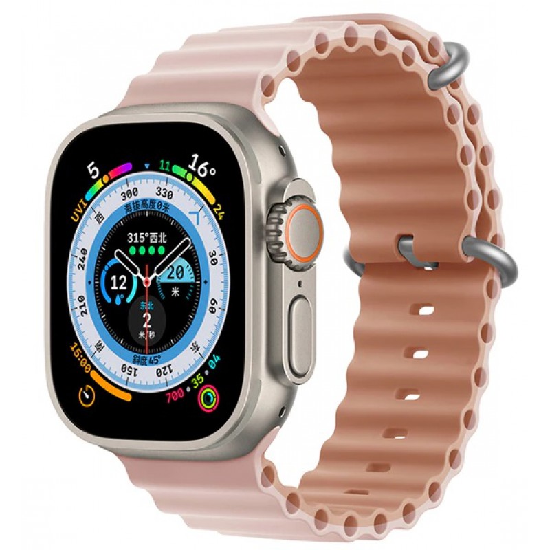 Ανταλλακτικό Λουράκι QuickFit  Ocean Band Apple Watch 5/6/SE/7 (38/40/41mm) Waterproof  Silicone Pink Oxford/Rose Whisper