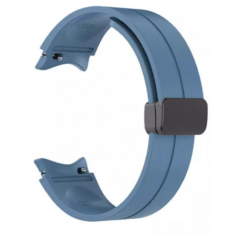 Ανταλλακτικό λουράκι Magnetic D-Buckle QuickFit Silicone Sport Band για Samsung Galaxy Watch 7 / 6 / 6 Classic / 5 / 5 Pro/ 4 / 4 Classic Navy Blue