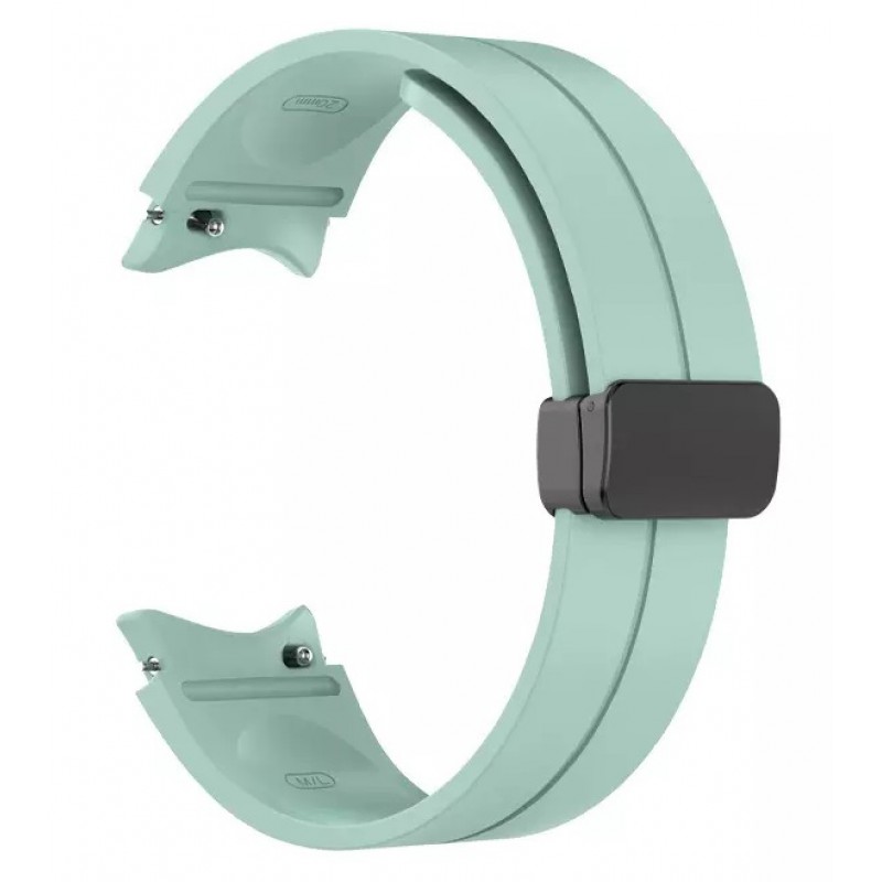 Ανταλλακτικό λουράκι Magnetic D-Buckle QuickFit Silicone Sport Band για Samsung Galaxy Watch 7 / 6 / 6 Classic / 5 / 5 Pro/ 4 / 4 Classic Hidden Green