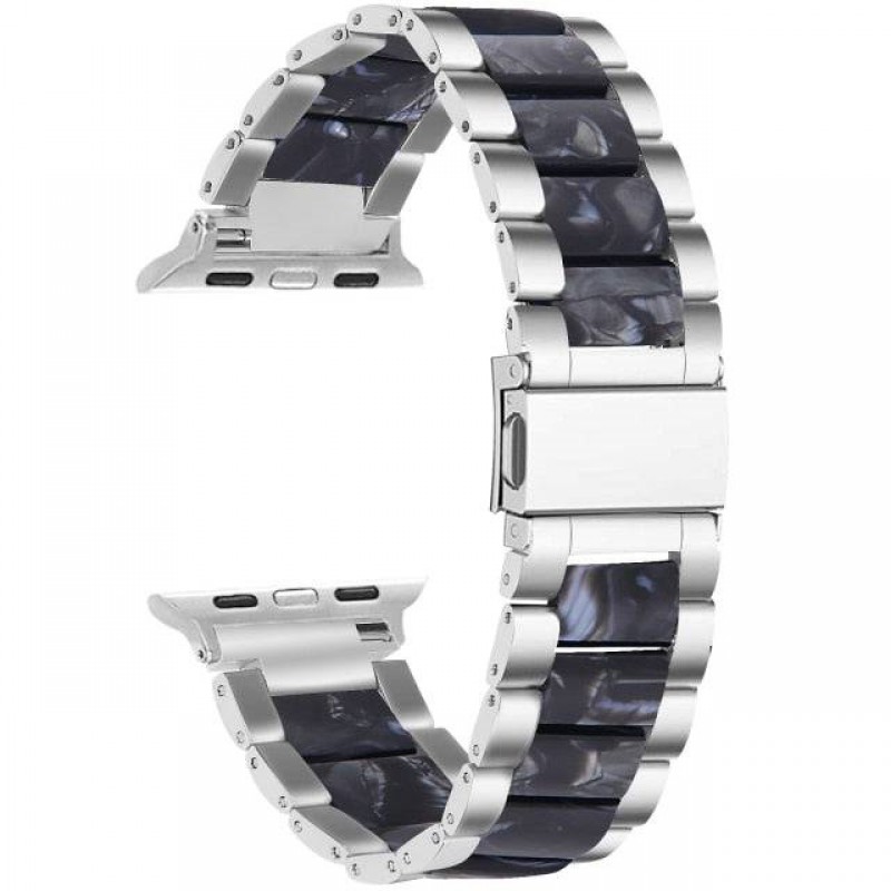 Ανταλλακτικό λουράκι QuickFit Stainless Steel & Ceramic Apple Watch 1/2/3/4/5/6/SE/7/8 (42/44/45/49mm) Black