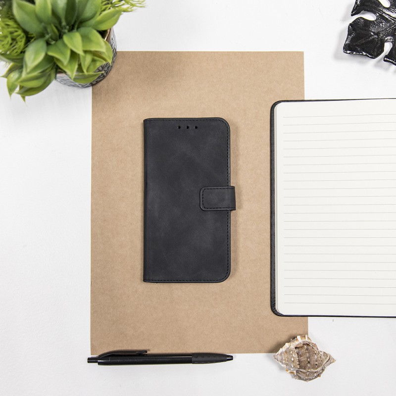 Θήκη Book Smart Velvet Apple iPhone 15 (6.1") Black