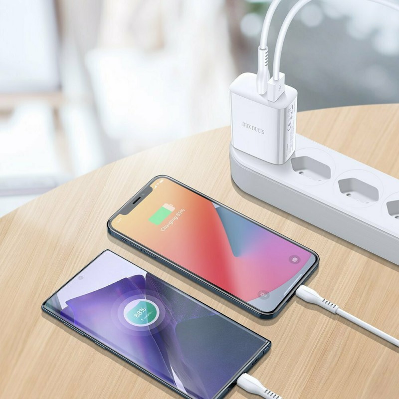 Φορτιστής Ταξιδιού DuxDucis με Θύρα USB-A και Θύρα USB-C 20W White Φορτιστής Ταξιδιού DuxDucis με Θύρα USB-A και Θύρα USB-C 20W White