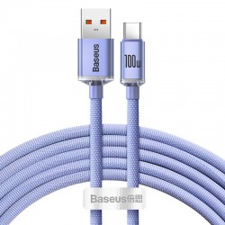 Καλώδιο Φόρτισης Baseus Crystal Shine USB to Type-C 100W 2m Purple (CAJY000505)