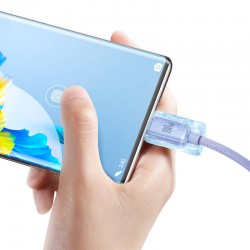 Καλώδιο Φόρτισης Baseus Crystal Shine USB to Type-C 100W 2m Purple (CAJY000505)