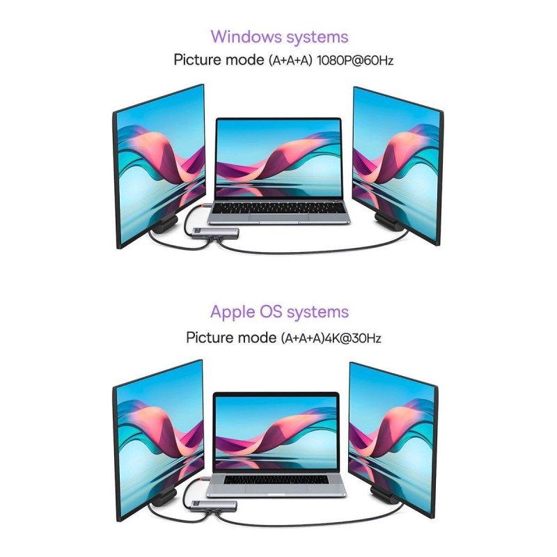 Αντάπτορας Baseus Hub 8in1 Metal Gleam Series, USB-C to 3x USB 3.0+HDMI+USB-C PD+microSD/SD+VGA Αντάπτορας Baseus Hub 8in1 Metal Gleam Series, USB-C to 3x USB 3.0+HDMI+USB-C PD+microSD/SD+VGA
