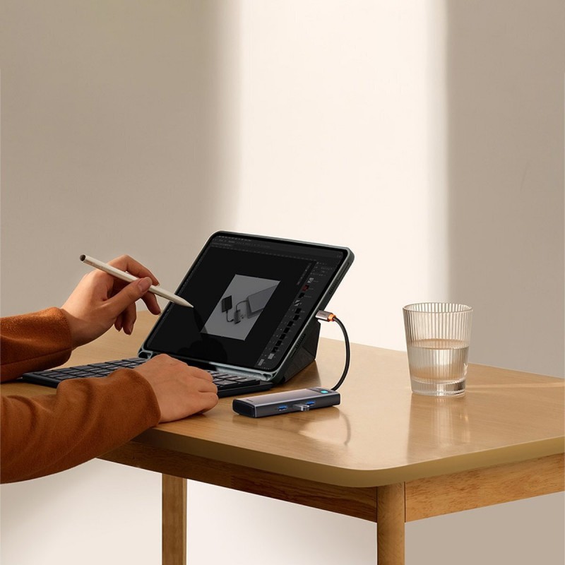 Αντάπτορας Baseus Hub 8in1 Metal Gleam Series, USB-C to 3x USB 3.0+HDMI+USB-C PD+microSD/SD+VGA Αντάπτορας Baseus Hub 8in1 Metal Gleam Series, USB-C to 3x USB 3.0+HDMI+USB-C PD+microSD/SD+VGA