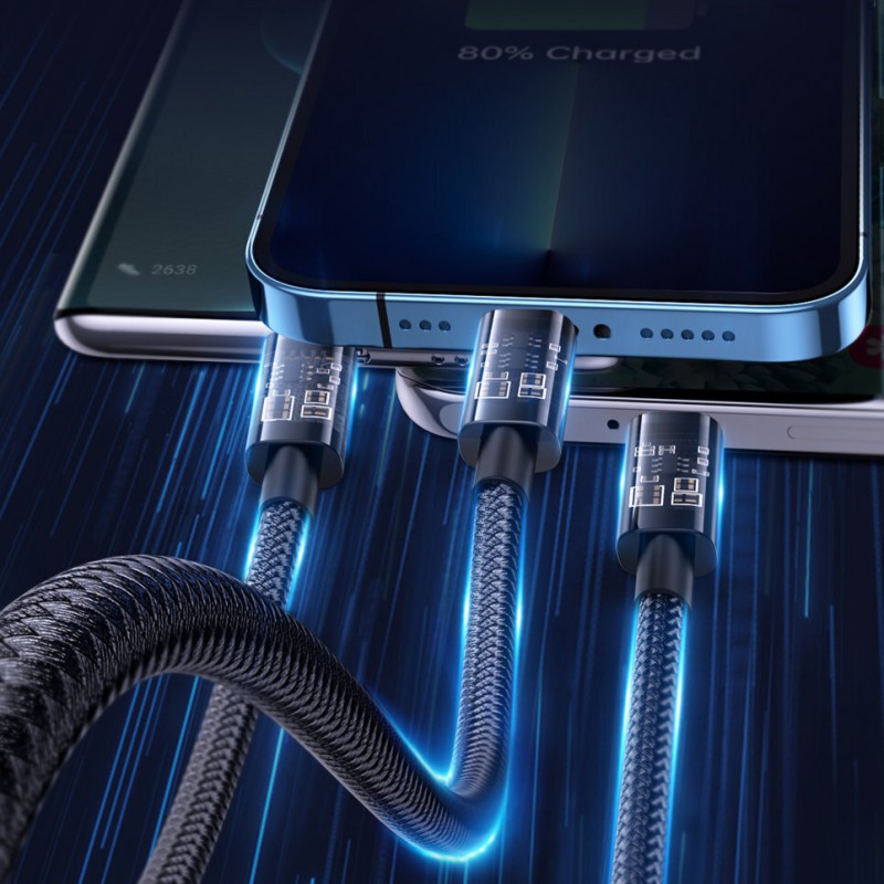 Καλώδιο Joyroom USB 3in1 USB-C/Lightning/Micro USB 3.5A 0.15m (S-1T3015A5) Black Καλώδιο Joyroom USB 3in1 USB-C/Lightning/Micro USB 3.5A 0.15m (S-1T3015A5) Black