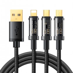 Καλώδιο Joyroom USB 3in1 USB-C/Lightning/Micro USB 3.5A 0.15m (S-1T3015A5) Black Καλώδιο Joyroom USB 3in1 USB-C/Lightning/Micro USB 3.5A 0.15m (S-1T3015A5) Black