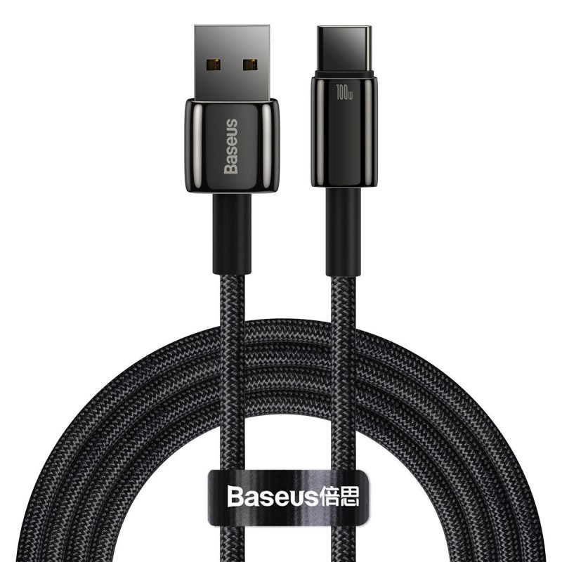 Καλώδιο Φόρτισης Baseus Cable Tungsten USB to USB-C Super Charge 100W 2m Black (CAWJ000101) Black