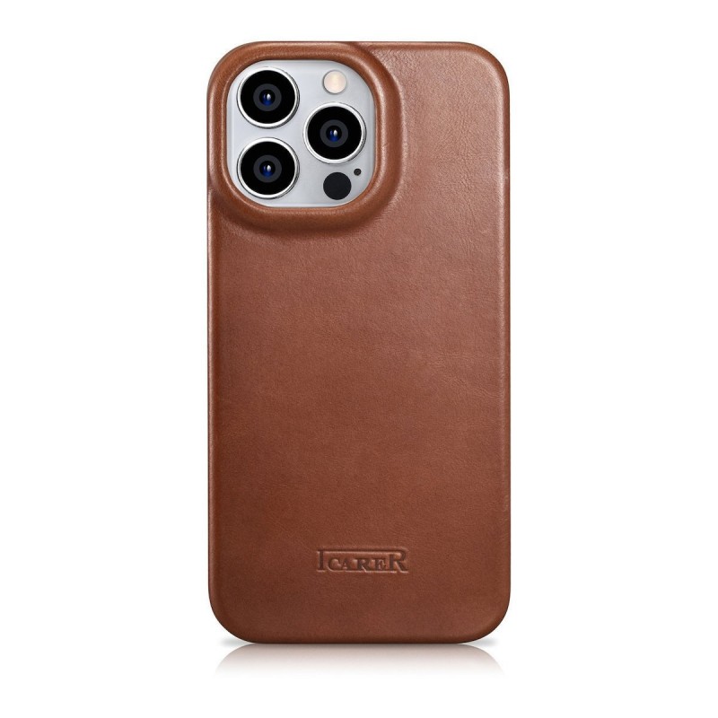 Θήκη iCarer Leather Wallet Apple iPhone 14 Pro (6.1″) Brown