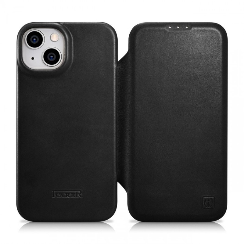 Θήκη iCarer Leather Wallet Apple iPhone 14 Plus (6.7″) Black