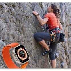 Ανταλλακτικό λουράκι QuickFit Tech-Protect Nylon  Apple Watch 1/2/3/4/5/6/SE/7/8/Ultra (42/44/45/49mm) Black/Orange