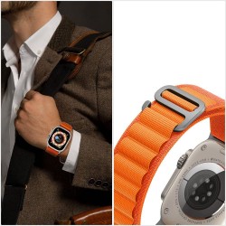 Ανταλλακτικό λουράκι QuickFit Tech-Protect Nylon  Apple Watch 1/2/3/4/5/6/SE/7/8/Ultra (42/44/45/49mm) Black/Orange