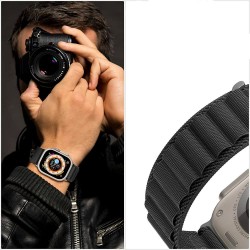 Ανταλλακτικό λουράκι QuickFit Tech-Protect Nylon  Apple Watch 1/2/3/4/5/6/SE/7/8/Ultra (42/44/45/49mm) Black/Orange