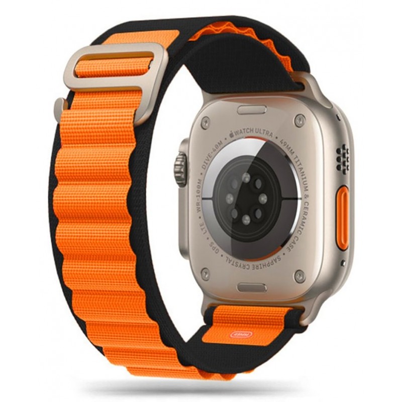 Ανταλλακτικό λουράκι QuickFit Tech-Protect Nylon  Apple Watch 1/2/3/4/5/6/SE/7/8/Ultra (42/44/45/49mm) Black/Orange