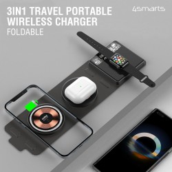 Ασύρματος Φορτιστής 4smarts Ultimag Lucid Triplefold 15W Wireless Charger Grey (iOS) (Android)