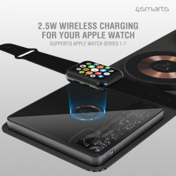 Ασύρματος Φορτιστής 4smarts Ultimag Lucid Triplefold 15W Wireless Charger Grey (iOS) (Android)