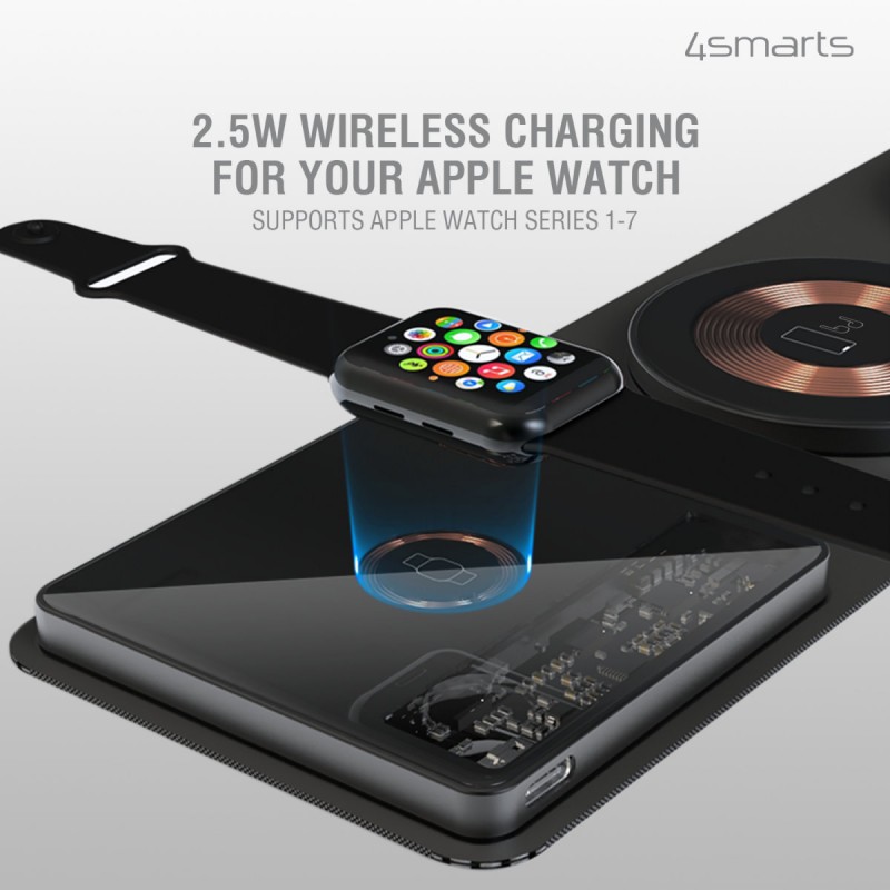 Ασύρματος Φορτιστής 4smarts Ultimag Lucid Triplefold 15W Wireless Charger Grey (iOS) (Android)