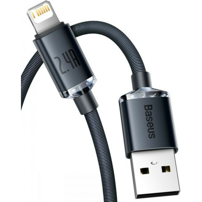 Καλώδιο Data Baseus Crystal Shine USB to Lightning  2m Black (CAJY000101)