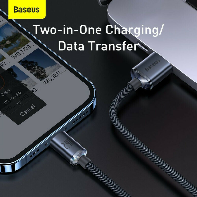 Καλώδιο Data Baseus Crystal Shine USB to Lightning  2m Black (CAJY000101)