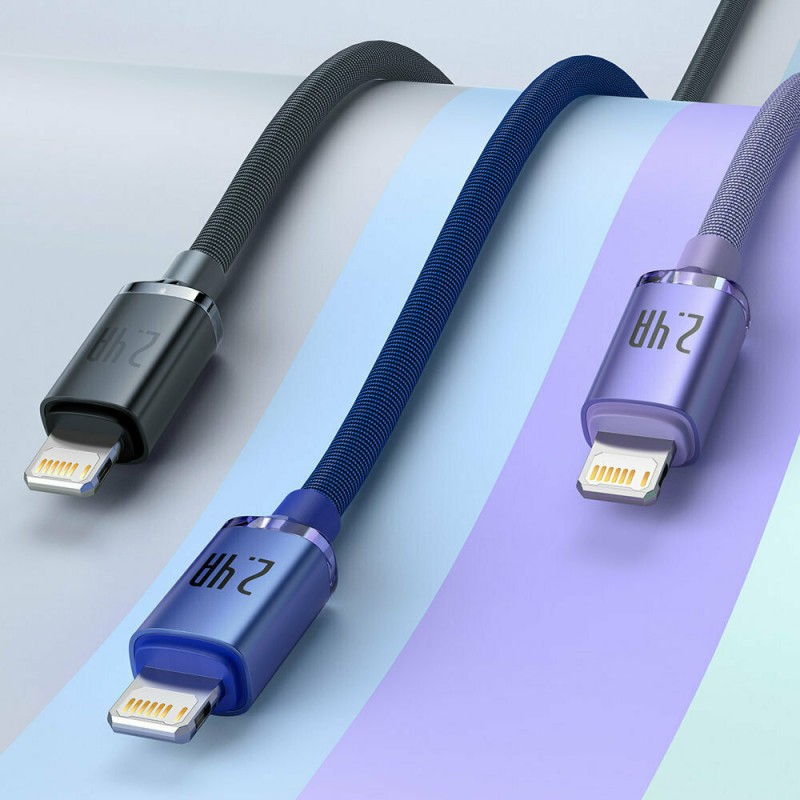 Καλώδιο Data Baseus Crystal Shine USB to Lightning 2m Blue (CAJY000103)
