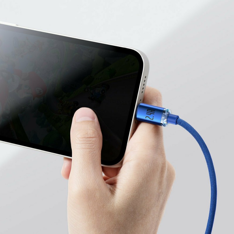 Καλώδιο Data Baseus Crystal Shine USB to Lightning 2m Blue (CAJY000103)