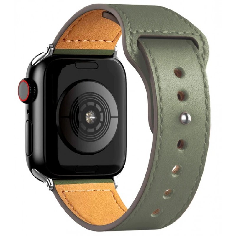 Ανταλλακτικό λουράκι QuickFit Leather Apple Watch 1/2/3/4/5/6/SE/7/8 (42/44/45/49mm) Cargo Khaki
