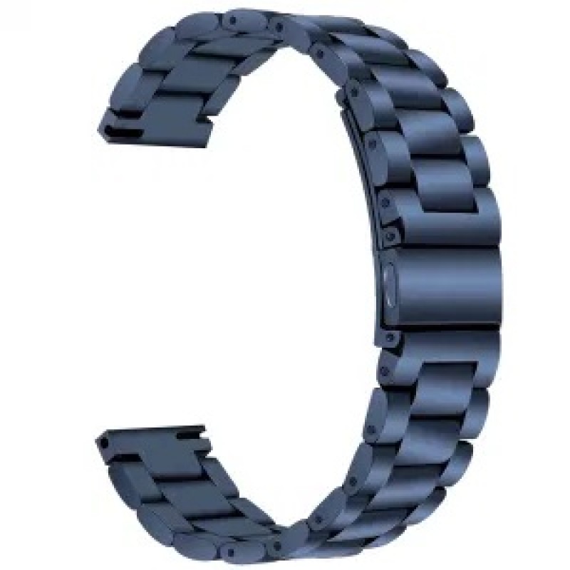 Ανταλλακτικό λουράκι QuickFit Stainless Blue για Samsung Galaxy Watch3(45mm)/Watch(46mm)/Huawei Watch 3 (46mm)/ Watch 3 Pro (48mm)/GT 2/Pro/Honor GS Pro/Amazfit GTR 3 (46mm)/GTR 3 Pro/GTR(47mm)/ Stratos 3(48mm) (22mm)