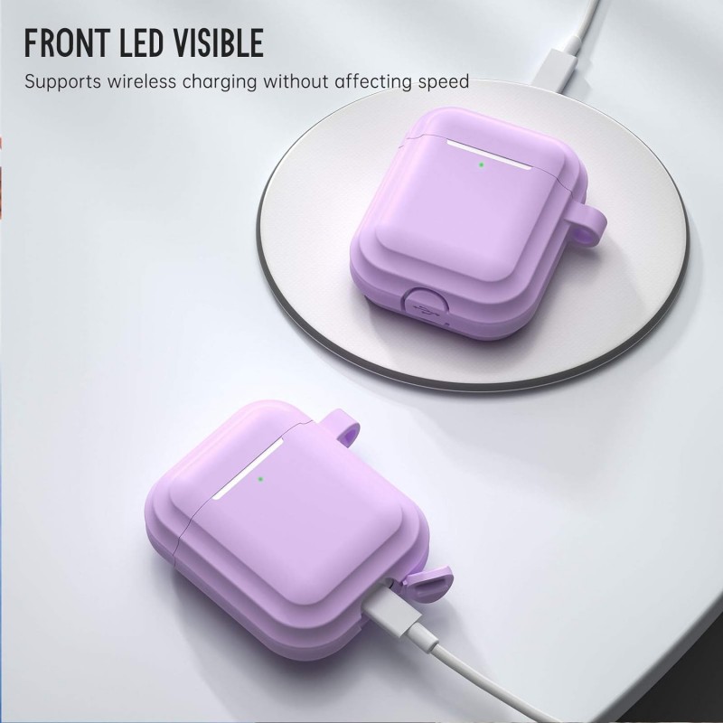 Θήκη TPU Apple Airpods Pro 1 / 2 Silicone Striped Skin Violet