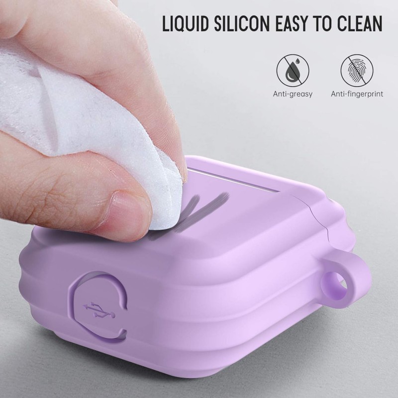 Θήκη TPU Apple Airpods Pro 1 / 2 Silicone Striped Skin Violet