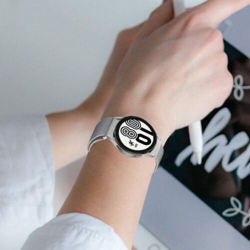 Ανταλλακτικό λουράκι QuickFit Milanese Band Silver για Samsung Galaxy Watch 7 / 6 / 6 Classic / 5 / 5 Pro/ 4 / 4 Classic