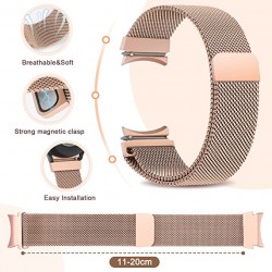 Ανταλλακτικό λουράκι QuickFit Milanese Band Rose Gold για Samsung Galaxy Watch 7 / 6 / 6 Classic / 5 / 5 Pro/ 4 / 4 Classic