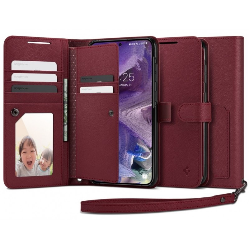 Θήκη Spigen Wallet "S" Plus Samsung Galaxy S23 5G S911 Burgundy (ACS05724)