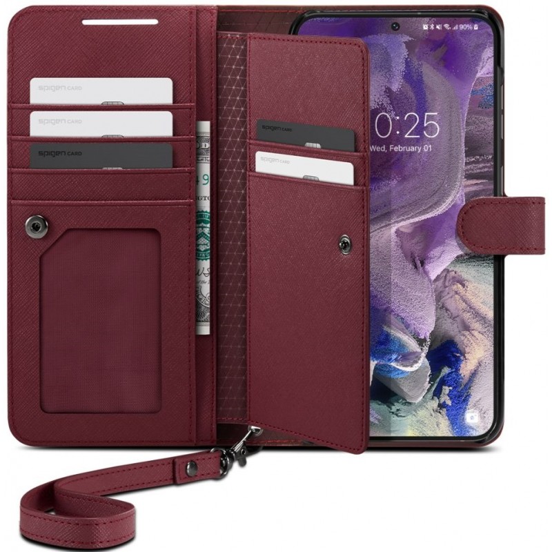 Θήκη Spigen Wallet "S" Plus Samsung Galaxy S23 5G S911 Burgundy (ACS05724)