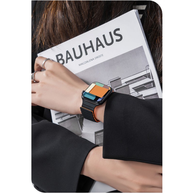 Ανταλλακτικό Λουράκι QuickFit Silicone Reversible Magnetic Buckle Apple Watch 5/6/SE/7/8/Ultra (42/44/45/49mm) Waterproof Milk Tea/Chocolate