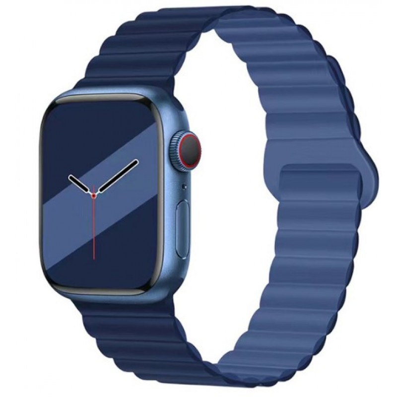 Ανταλλακτικό Λουράκι QuickFit Silicone Reversible Magnetic Buckle Apple Watch 5/6/SE/7/8/Ultra (42/44/45/49mm) Waterproof Light Deep/Navy