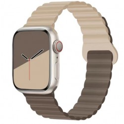 Ανταλλακτικό Λουράκι QuickFit Silicone Reversible Magnetic Buckle Apple Watch 5/6/SE/7/8/Ultra (42/44/45/49mm) Waterproof Milk Tea/Chocolate
