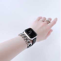 Ανταλλακτικό λουράκι QuickFit Denim Chain Strap Apple Watch 1/2/3/4/5/6/SE/7 (38/40/41mm) Black Ανταλλακτικό λουράκι QuickFit Denim Chain Strap Apple Watch 1/2/3/4/5/6/SE/7 (38/40/41mm) Black