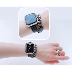 Ανταλλακτικό λουράκι QuickFit Denim Chain Strap Apple Watch 1/2/3/4/5/6/SE/7 (38/40/41mm) Black Ανταλλακτικό λουράκι QuickFit Denim Chain Strap Apple Watch 1/2/3/4/5/6/SE/7 (38/40/41mm) Black