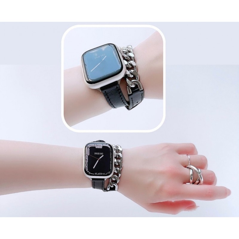 Ανταλλακτικό λουράκι QuickFit Denim Chain Strap Apple Watch 1/2/3/4/5/6/SE/7 (38/40/41mm) Black Ανταλλακτικό λουράκι QuickFit Denim Chain Strap Apple Watch 1/2/3/4/5/6/SE/7 (38/40/41mm) Black
