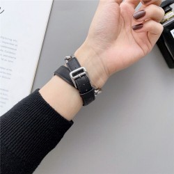 Ανταλλακτικό λουράκι QuickFit Denim Chain Strap Apple Watch 1/2/3/4/5/6/SE/7 (38/40/41mm) Black