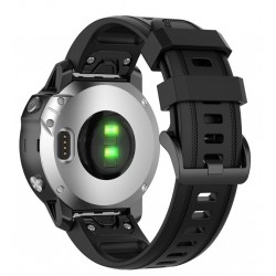 Ανταλλακτικό λουράκι QuickFit New Textured Silicone Garmin Fenix 5s/Fenix 5S Plus/Fenix 6S/Fenix 6S Pro/Fenix 7S / Fenix 8 (43mm) Dots Black Buckle Black (20mm)